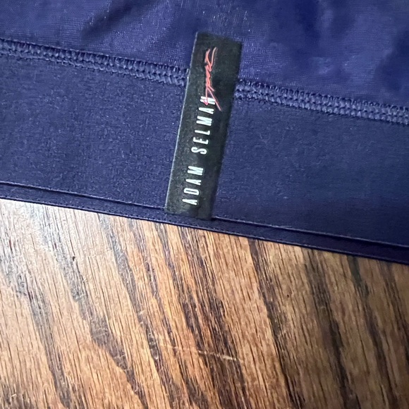 Adam Selman Sport Sheer Racerback Navy Sports Bra - Picture 3 of 7